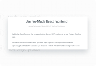 Use Pre-Made React Frontend