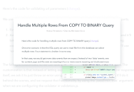 Handle Multiple Rows From COPY TO BINARY Query